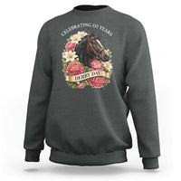 Celebrating 152 Years Derby Day Floral Sweatshirt Horse Racing Pink Peony White Lily Equestrian 152nd Anniversary