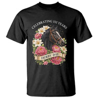 Celebrating 152 Years Derby Day Floral T Shirt Horse Racing Pink Peony White Lily Equestrian 152nd Anniversary