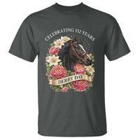 Celebrating 152 Years Derby Day Floral T Shirt Horse Racing Pink Peony White Lily Equestrian 152nd Anniversary