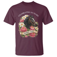 Celebrating 152 Years Derby Day Floral T Shirt Horse Racing Pink Peony White Lily Equestrian 152nd Anniversary