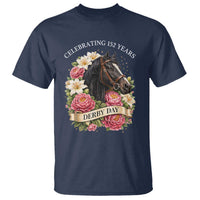 Celebrating 152 Years Derby Day Floral T Shirt Horse Racing Pink Peony White Lily Equestrian 152nd Anniversary