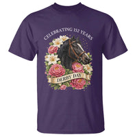 Celebrating 152 Years Derby Day Floral T Shirt Horse Racing Pink Peony White Lily Equestrian 152nd Anniversary