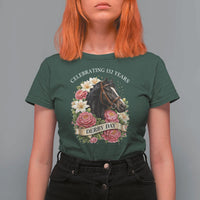 Celebrating 152 Years Derby Day Floral T Shirt For Women Horse Racing Pink Peony White Lily Equestrian 152nd Anniversary