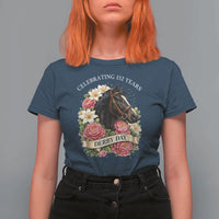 Celebrating 152 Years Derby Day Floral T Shirt For Women Horse Racing Pink Peony White Lily Equestrian 152nd Anniversary
