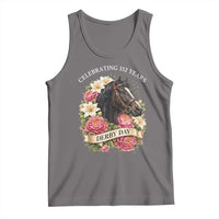 Celebrating 152 Years Derby Day Floral Tank Top Horse Racing Pink Peony White Lily Equestrian 152nd Anniversary