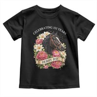 Celebrating 152 Years Derby Day Floral Toddler T Shirt Horse Racing Pink Peony White Lily Equestrian 152nd Anniversary