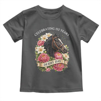 Celebrating 152 Years Derby Day Floral Toddler T Shirt Horse Racing Pink Peony White Lily Equestrian 152nd Anniversary