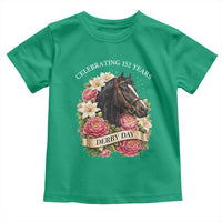 Celebrating 152 Years Derby Day Floral Toddler T Shirt Horse Racing Pink Peony White Lily Equestrian 152nd Anniversary