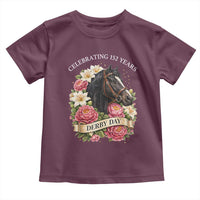 Celebrating 152 Years Derby Day Floral Toddler T Shirt Horse Racing Pink Peony White Lily Equestrian 152nd Anniversary