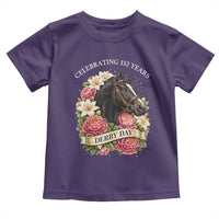 Celebrating 152 Years Derby Day Floral Toddler T Shirt Horse Racing Pink Peony White Lily Equestrian 152nd Anniversary