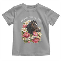 Celebrating 152 Years Derby Day Floral Toddler T Shirt Horse Racing Pink Peony White Lily Equestrian 152nd Anniversary