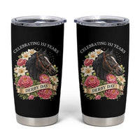 Celebrating 152 Years Derby Day Floral Tumbler Cup Horse Racing Pink Peony White Lily Equestrian 152nd Anniversary