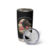 Celebrating 152 Years Derby Day Floral Tumbler Cup Horse Racing Pink Peony White Lily Equestrian 152nd Anniversary