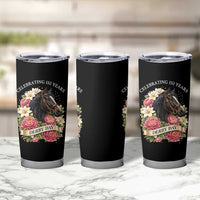 Celebrating 152 Years Derby Day Floral Tumbler Cup Horse Racing Pink Peony White Lily Equestrian 152nd Anniversary
