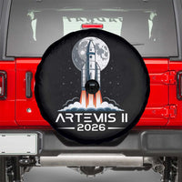 Lunar Journey 2026 Retro Rocket Launch Spare Tire Cover Space Exploration Astronomy Enthusiasts Sci-Fi Lovers
