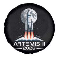 Lunar Journey 2026 Retro Rocket Launch Spare Tire Cover Space Exploration Astronomy Enthusiasts Sci-Fi Lovers