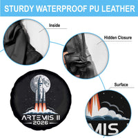 Lunar Journey 2026 Retro Rocket Launch Spare Tire Cover Space Exploration Astronomy Enthusiasts Sci-Fi Lovers