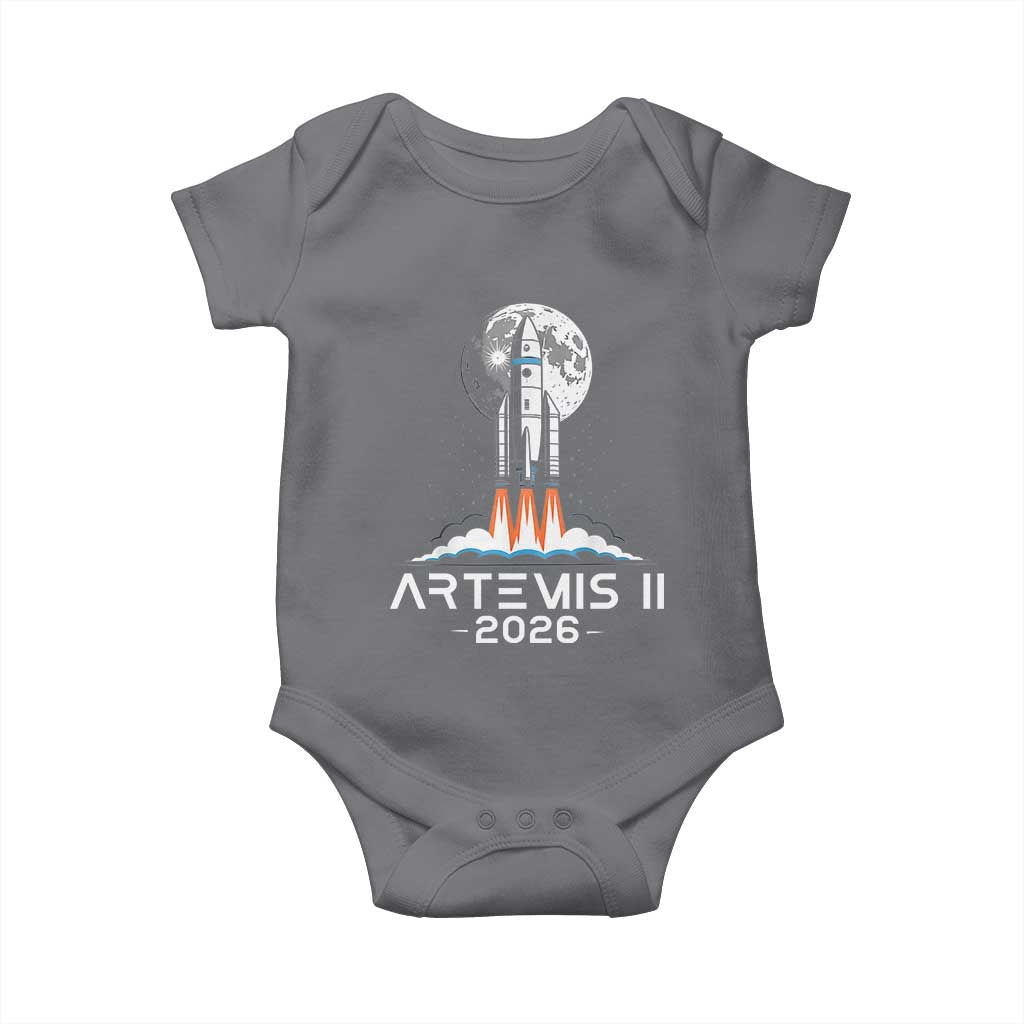 Lunar Journey 2026 Retro Rocket Launch Baby Onesie Space Exploration Astronomy Enthusiasts Sci-Fi Lovers