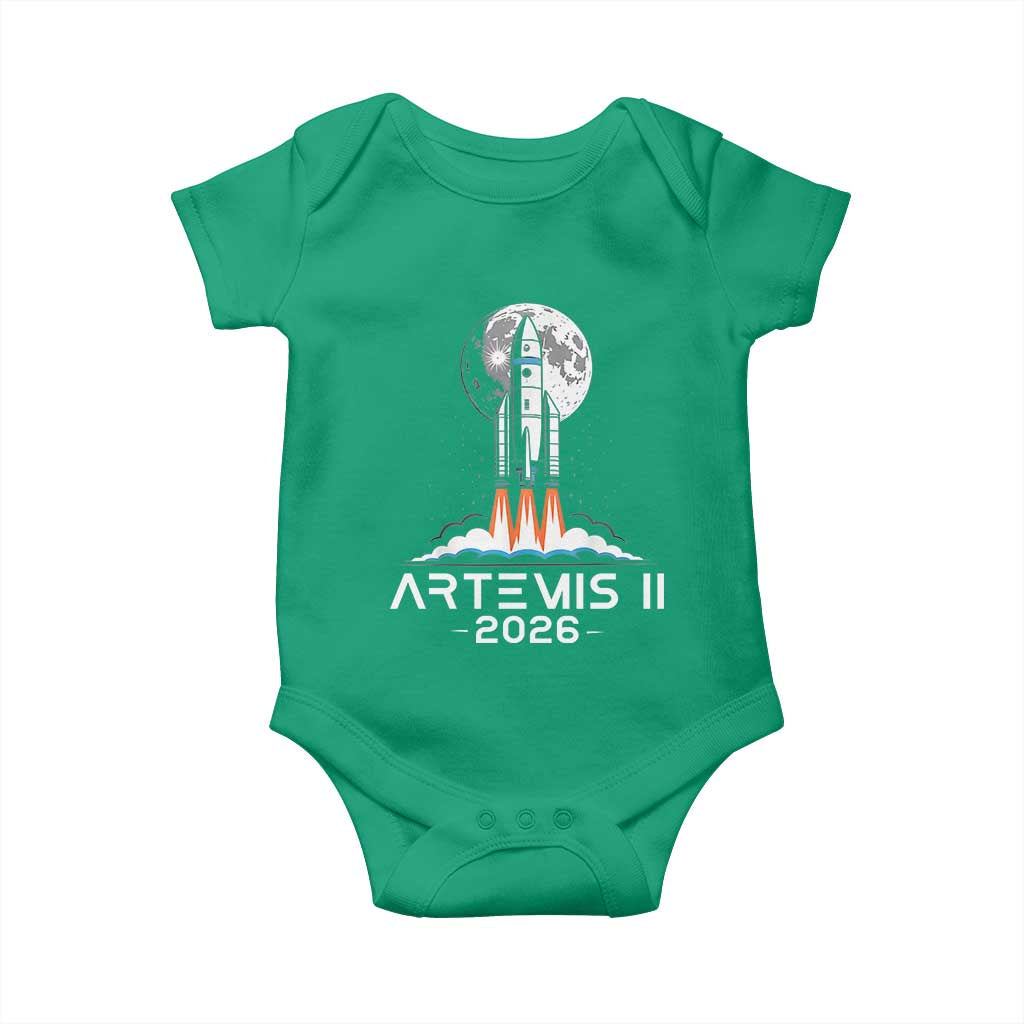 Lunar Journey 2026 Retro Rocket Launch Baby Onesie Space Exploration Astronomy Enthusiasts Sci-Fi Lovers