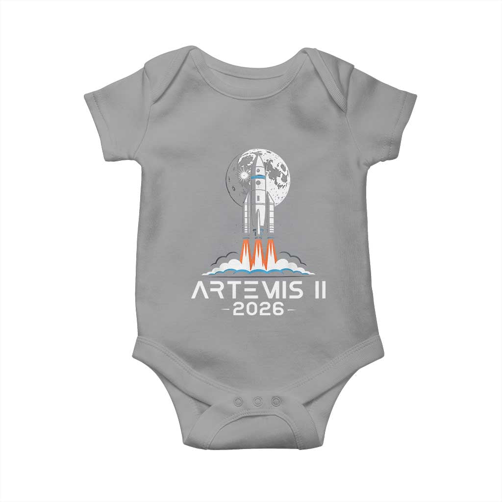 Lunar Journey 2026 Retro Rocket Launch Baby Onesie Space Exploration Astronomy Enthusiasts Sci-Fi Lovers