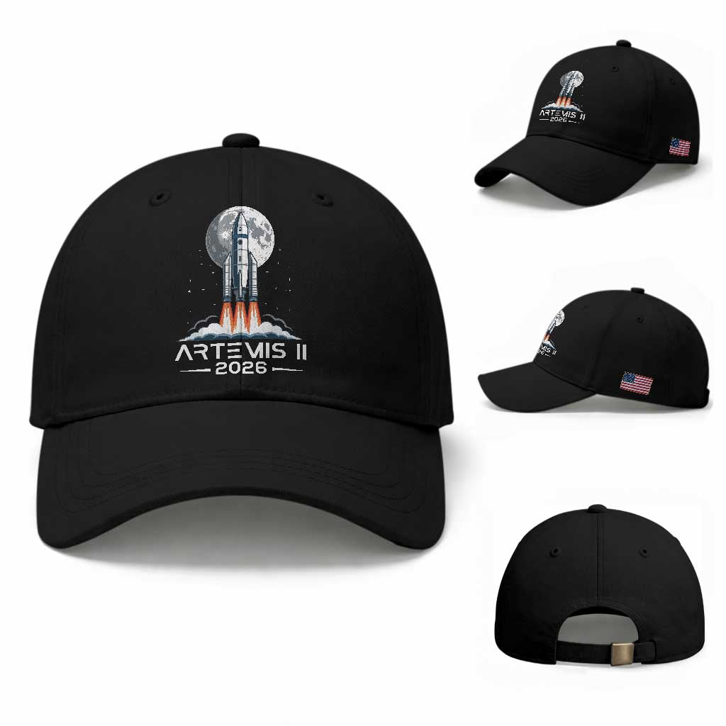 Lunar Journey 2026 Retro Rocket Launch Baseball Cap Space Exploration Astronomy Enthusiasts Sci-Fi Lovers