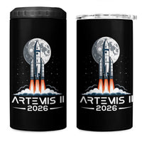 Lunar Journey 2026 Retro Rocket Launch 4 in 1 Can Cooler Tumbler Space Exploration Astronomy Enthusiasts Sci-Fi Lovers