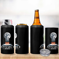 Lunar Journey 2026 Retro Rocket Launch 4 in 1 Can Cooler Tumbler Space Exploration Astronomy Enthusiasts Sci-Fi Lovers