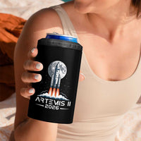 Lunar Journey 2026 Retro Rocket Launch 4 in 1 Can Cooler Tumbler Space Exploration Astronomy Enthusiasts Sci-Fi Lovers