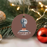 Lunar Journey 2026 Retro Rocket Launch Ceramic Ornament Space Exploration Astronomy Enthusiasts Sci-Fi Lovers