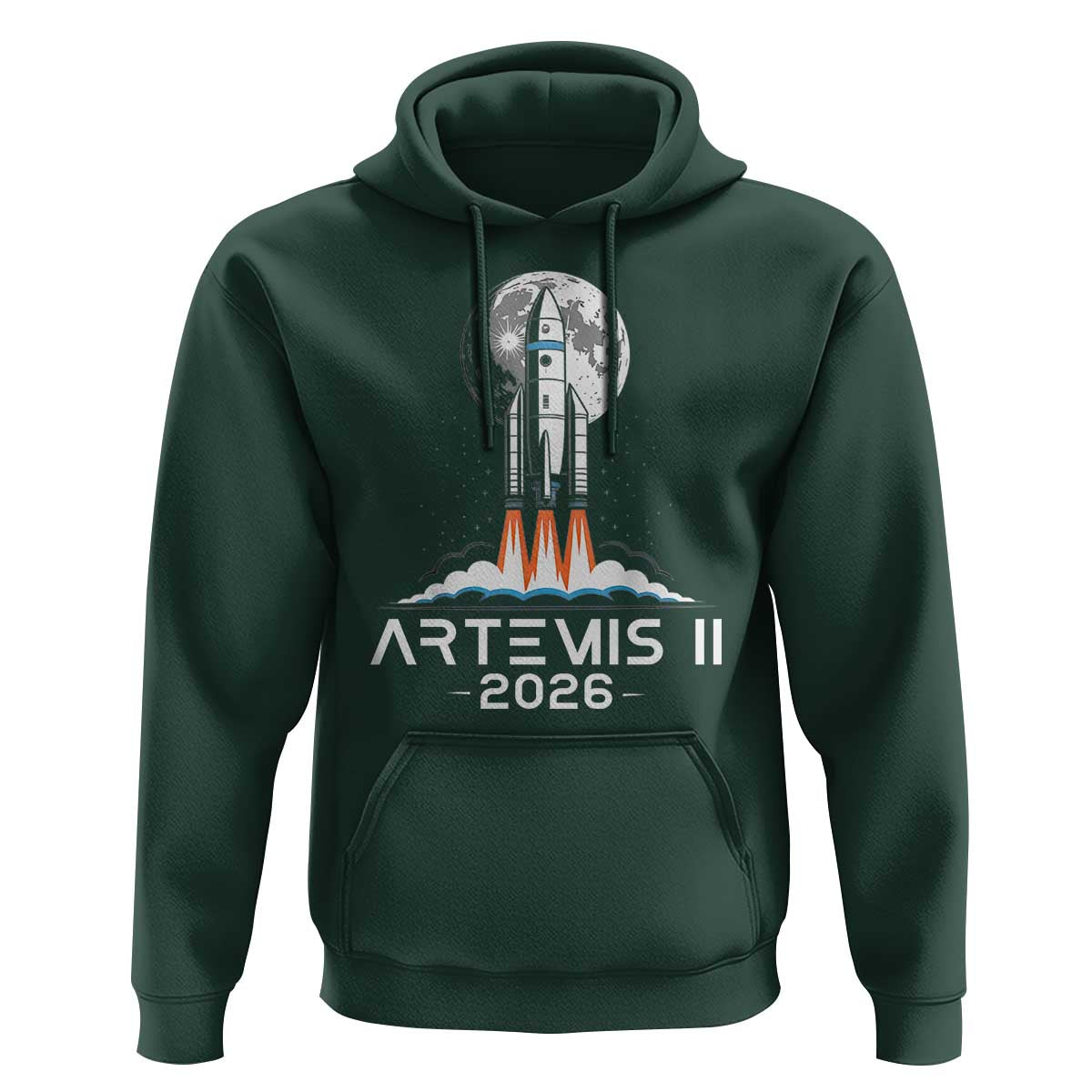 Lunar Journey 2026 Retro Rocket Launch Hoodie Space Exploration Astronomy Enthusiasts Sci-Fi Lovers