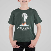 Lunar Journey 2026 Retro Rocket Launch T Shirt For Kid Space Exploration Astronomy Enthusiasts Sci-Fi Lovers