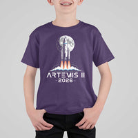Lunar Journey 2026 Retro Rocket Launch T Shirt For Kid Space Exploration Astronomy Enthusiasts Sci-Fi Lovers
