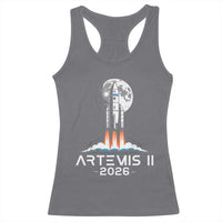 Lunar Journey 2026 Retro Rocket Launch Racerback Tank Top Space Exploration Astronomy Enthusiasts Sci-Fi Lovers