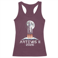 Lunar Journey 2026 Retro Rocket Launch Racerback Tank Top Space Exploration Astronomy Enthusiasts Sci-Fi Lovers