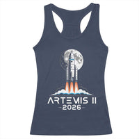 Lunar Journey 2026 Retro Rocket Launch Racerback Tank Top Space Exploration Astronomy Enthusiasts Sci-Fi Lovers