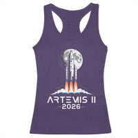 Lunar Journey 2026 Retro Rocket Launch Racerback Tank Top Space Exploration Astronomy Enthusiasts Sci-Fi Lovers