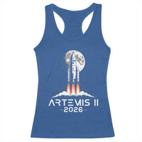 Lunar Journey 2026 Retro Rocket Launch Racerback Tank Top Space Exploration Astronomy Enthusiasts Sci-Fi Lovers