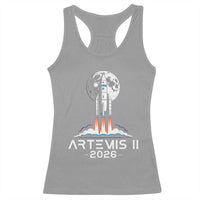 Lunar Journey 2026 Retro Rocket Launch Racerback Tank Top Space Exploration Astronomy Enthusiasts Sci-Fi Lovers