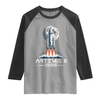 Lunar Journey 2026 Retro Rocket Launch Raglan Shirt Space Exploration Astronomy Enthusiasts Sci-Fi Lovers