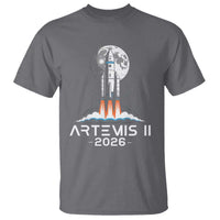 Lunar Journey 2026 Retro Rocket Launch T Shirt Space Exploration Astronomy Enthusiasts Sci-Fi Lovers