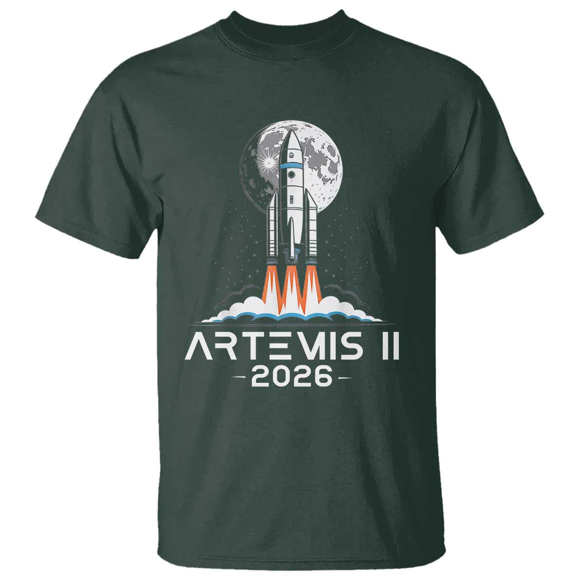 Lunar Journey 2026 Retro Rocket Launch T Shirt Space Exploration Astronomy Enthusiasts Sci-Fi Lovers