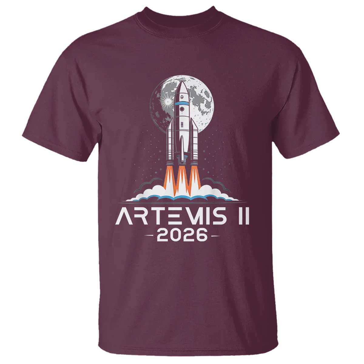 Lunar Journey 2026 Retro Rocket Launch T Shirt Space Exploration Astronomy Enthusiasts Sci-Fi Lovers