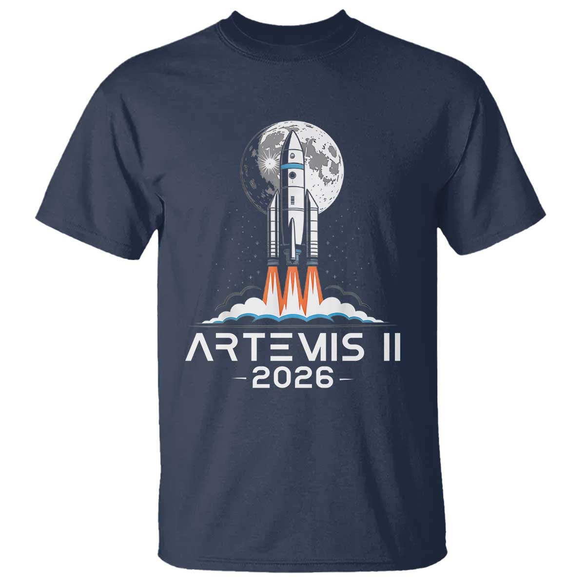 Lunar Journey 2026 Retro Rocket Launch T Shirt Space Exploration Astronomy Enthusiasts Sci-Fi Lovers