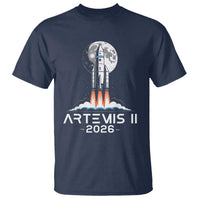 Lunar Journey 2026 Retro Rocket Launch T Shirt Space Exploration Astronomy Enthusiasts Sci-Fi Lovers