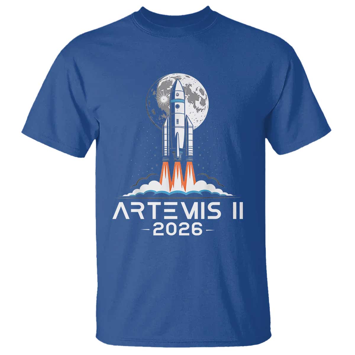 Lunar Journey 2026 Retro Rocket Launch T Shirt Space Exploration Astronomy Enthusiasts Sci-Fi Lovers