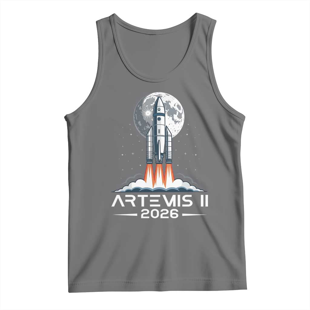 Lunar Journey 2026 Retro Rocket Launch Tank Top Space Exploration Astronomy Enthusiasts Sci-Fi Lovers