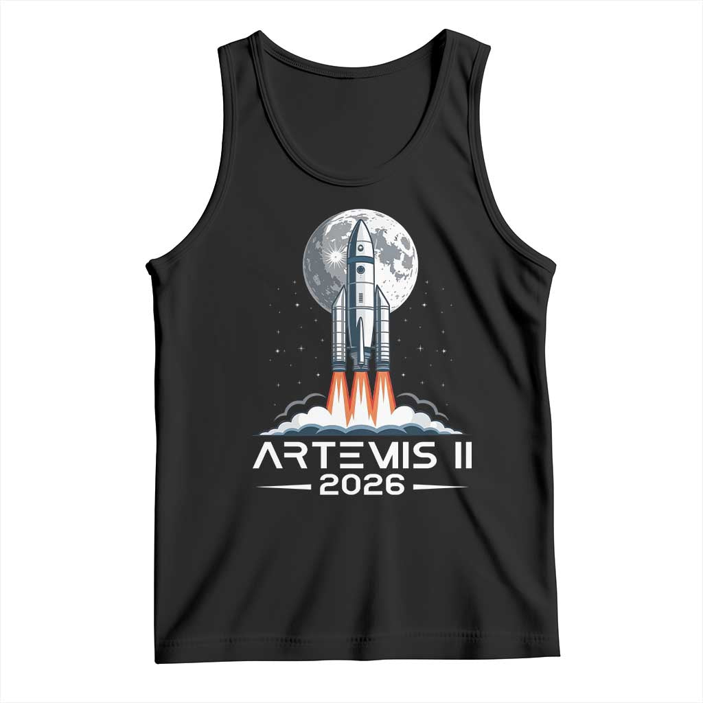 Lunar Journey 2026 Retro Rocket Launch Tank Top Space Exploration Astronomy Enthusiasts Sci-Fi Lovers