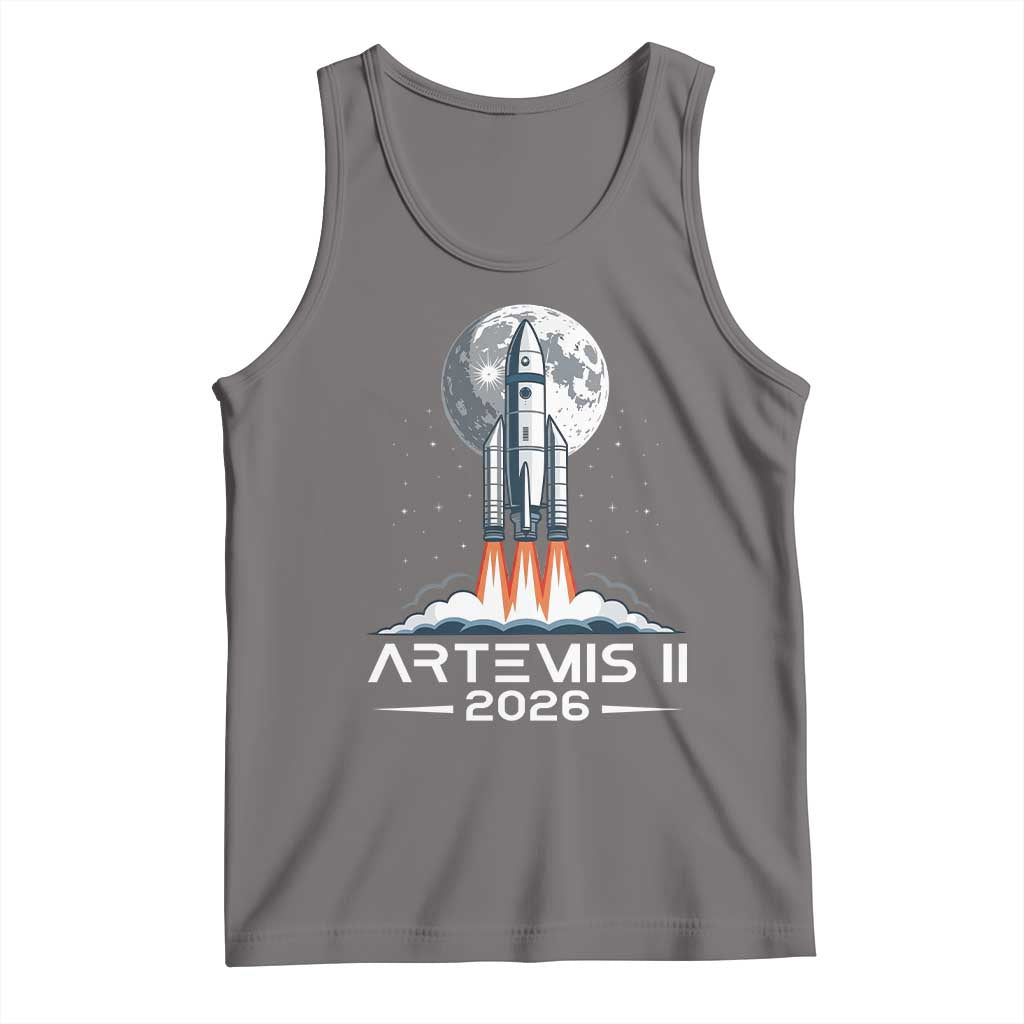 Lunar Journey 2026 Retro Rocket Launch Tank Top Space Exploration Astronomy Enthusiasts Sci-Fi Lovers