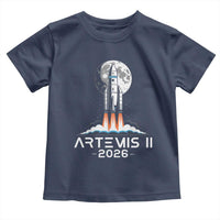 Lunar Journey 2026 Retro Rocket Launch Toddler T Shirt Space Exploration Astronomy Enthusiasts Sci-Fi Lovers