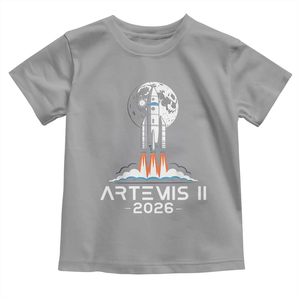 Lunar Journey 2026 Retro Rocket Launch Toddler T Shirt Space Exploration Astronomy Enthusiasts Sci-Fi Lovers